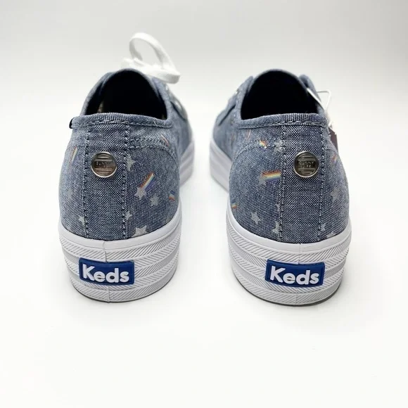NEW Keds X Sunnylife Collab Rainbow Chambray Triple Kick Sneakers US 7.5 - Picture 4 of 10